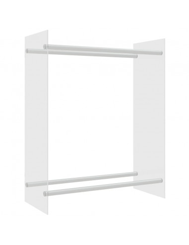 Porta Legna Trasparente 80x35x100 cm in Vetro Temperato