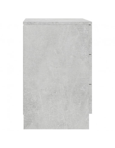 Comodino Grigio Cemento 38x35x56 cm in Legno Multistrato