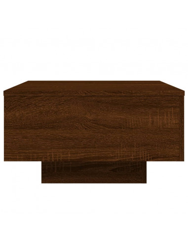Tavolino da Soggiorno con Luci LED Rovere Marrone 55x55x31 cm