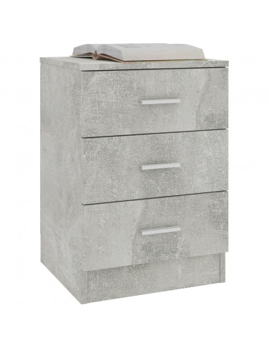 Comodini 2 pz Grigio Cemento 38x35x56 cm in Legno Multistrato