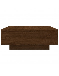 Tavolino da Soggiorno con Luci LED Rovere Marrone 80x80x31 cm 2