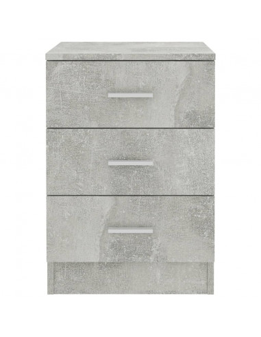 Comodini 2 pz Grigio Cemento 38x35x56 cm in Legno Multistrato