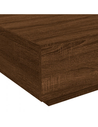 Tavolino da Soggiorno con Luci LED Rovere Marrone 80x80x31 cm