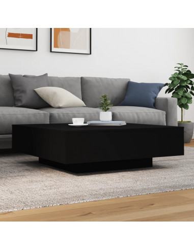 Tavolino da Salotto Nero 100x100x31 cm in Legno Multistrato