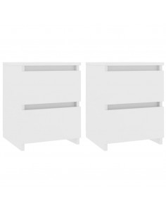 Comodini 2 pz Bianco 30x30x40 cm in Legno Ingegnerizzato 2