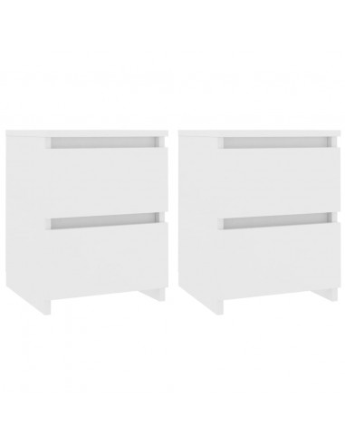 Comodini 2 pz Bianco 30x30x40 cm in Legno Ingegnerizzato