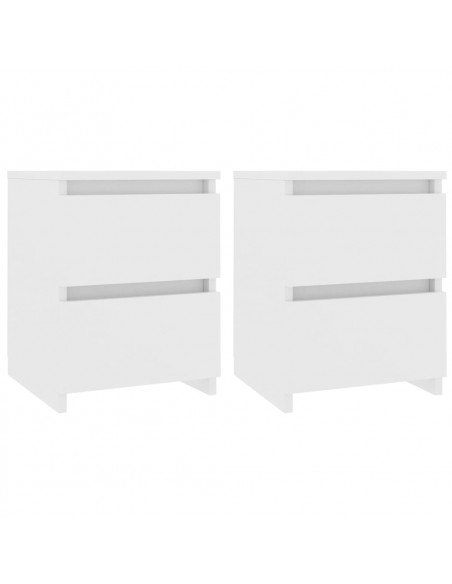 Comodini 2 pz Bianco 30x30x40 cm in Legno Ingegnerizzato