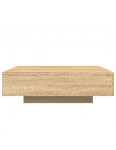 Tavolino da Soggiorno con Luci LED Rovere Sonoma 100x100x31 cm