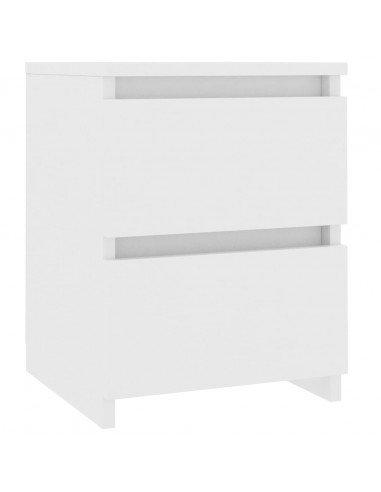 Comodini 2 pz Bianco 30x30x40 cm in Legno Ingegnerizzato