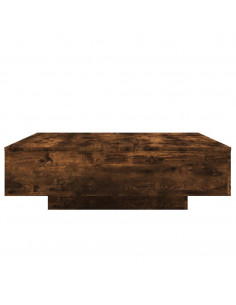 Tavolino da Soggiorno con Luci LED Rovere Fumo 100x100x31 cm 2