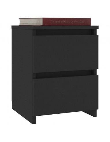 Comodino Nero 30x30x40 cm in Legno Multistrato