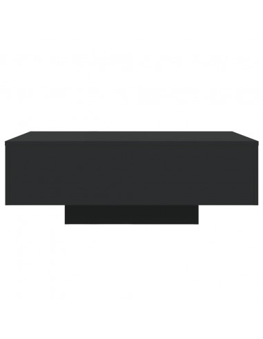 Tavolino da Soggiorno con Luci LED Nero 85x55x31 cm