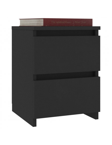 Comodini 2 pz Neri 30x30x40 cm in Legno Multistrato