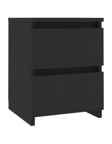Comodini 2 pz Neri 30x30x40 cm in Legno Multistrato