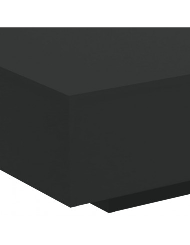 Tavolino da Soggiorno con Luci LED Nero 85x55x31 cm