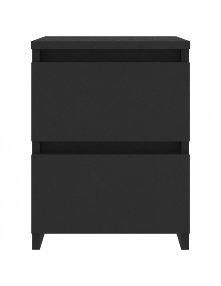 Comodini 2 pz Neri 30x30x40 cm in Legno Multistrato