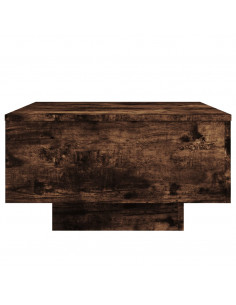 Tavolino da Soggiorno con Luci LED Rovere Fumo 55x55x31 cm 2