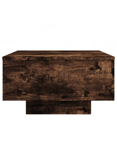 Tavolino da Soggiorno con Luci LED Rovere Fumo 55x55x31 cm