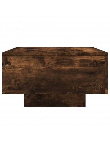 Tavolino da Soggiorno con Luci LED Rovere Fumo 55x55x31 cm