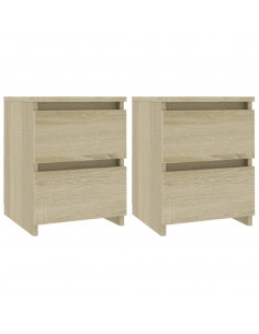 Comodini 2 pz Rovere Sonoma 30x30x40 cm in Legno Multistrato 2