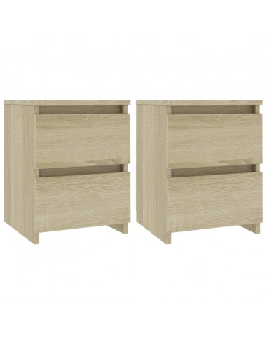 Comodini 2 pz Rovere Sonoma 30x30x40 cm in Legno Multistrato