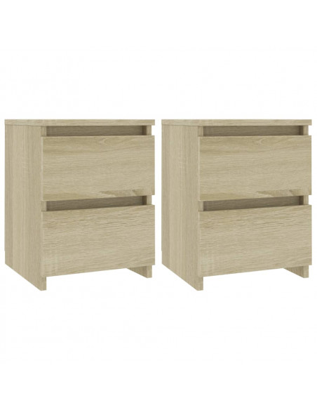 Comodini 2 pz Rovere Sonoma 30x30x40 cm in Legno Multistrato