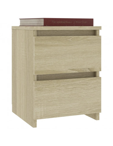 Comodini 2 pz Rovere Sonoma 30x30x40 cm in Legno Multistrato