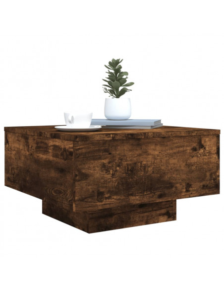 Tavolino da Salotto Rovere Fumo 55x55x31cm in Legno Multistrato