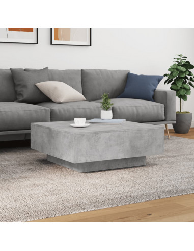Tavolino Salotto Grigio Cemento 80x80x31 cm Legno Multistrato