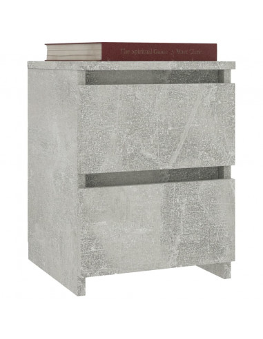 Comodino Grigio Cemento 30x30x40 cm in Legno Multistrato