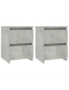 Comodini 2pz Grigio Cemento 30x30x40 cm in Legno Multistrato 2