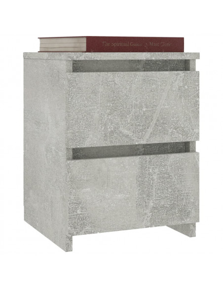 Comodini 2pz Grigio Cemento 30x30x40 cm in Legno Multistrato
