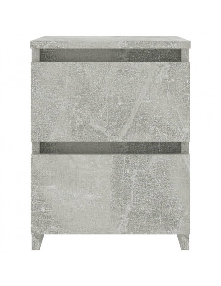 Comodini 2pz Grigio Cemento 30x30x40 cm in Legno Multistrato