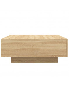 Tavolino da Soggiorno con Luci LED Rovere Sonoma 80x80x31 cm 2