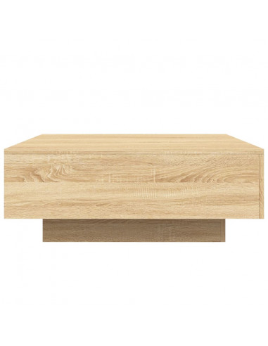 Tavolino da Soggiorno con Luci LED Rovere Sonoma 80x80x31 cm