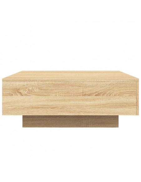 Tavolino da Soggiorno con Luci LED Rovere Sonoma 80x80x31 cm