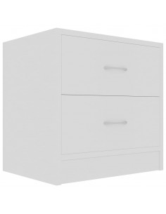 Comodino Bianco 40x30x40 cm Legno Ingegnerizzato 2