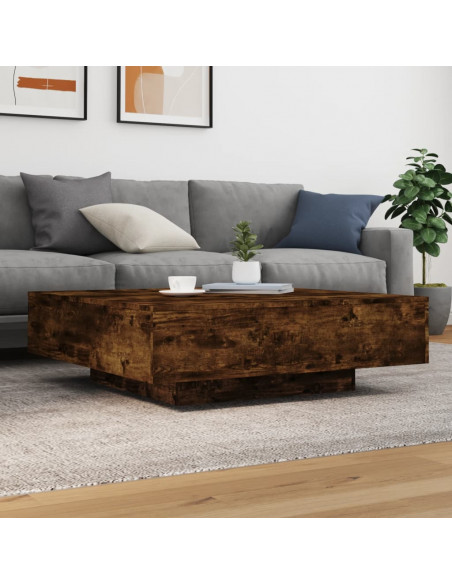 Tavolino da Salotto Rovere Fumo 100x100x31 cm Legno Multistrato