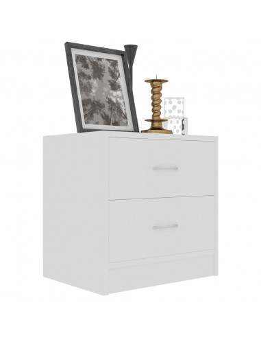 Comodino Bianco 40x30x40 cm Legno Ingegnerizzato