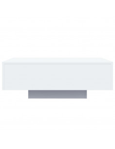 Tavolino da Soggiorno con Luci LED Bianco 85x55x31 cm 2