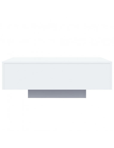 Tavolino da Soggiorno con Luci LED Bianco 85x55x31 cm