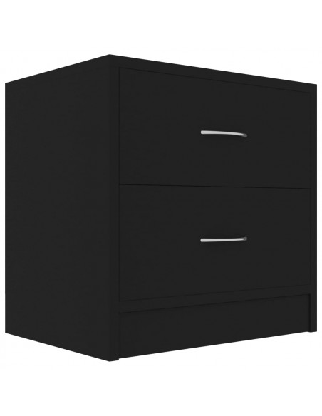 Comodini Neri 2 pz 40x30x40 cm in Legno Multistrato