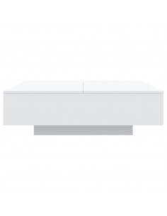 Tavolino da Soggiorno con Luci LED Bianco 100x100x31 cm 2