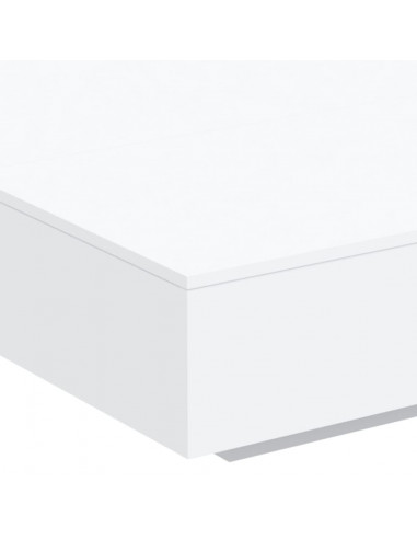 Tavolino da Soggiorno con Luci LED Bianco 100x100x31 cm