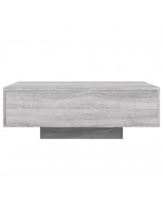 Tavolino da Soggiorno con Luci LED Grigio Sonoma 85x55x31 cm 2