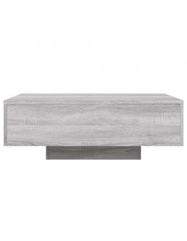 Tavolino da Soggiorno con Luci LED Grigio Sonoma 85x55x31 cm