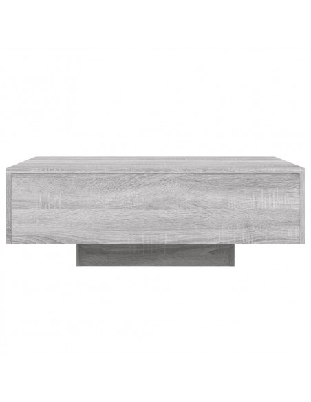 Tavolino da Soggiorno con Luci LED Grigio Sonoma 85x55x31 cm