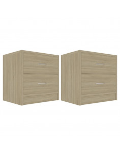 Comodini Rovere Sonoma 2 pz 40x30x40 cm in Legno Multistrato 2