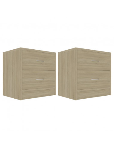 Comodini Rovere Sonoma 2 pz 40x30x40 cm in Legno Multistrato