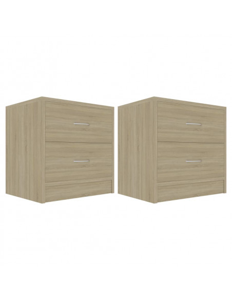 Comodini Rovere Sonoma 2 pz 40x30x40 cm in Legno Multistrato